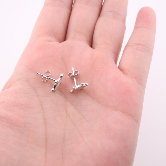 Women's Sterling Silver Jewelry Turtle Stud Fashion Earrings with Opal Accents** - Picture 11 of 12